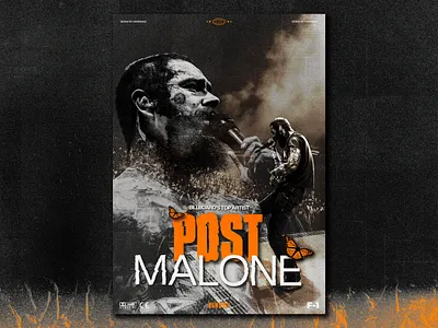 Post Malone - Raw & Unfiltered aesthetic cinematic concert grainy graphic design grunge illustrator music orange performance photoshop poster texture