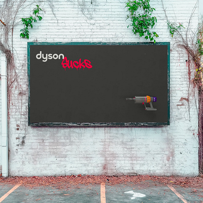 Dyson handheld 3d animation digital advertising digital billboard dooh houdini ooh redshift