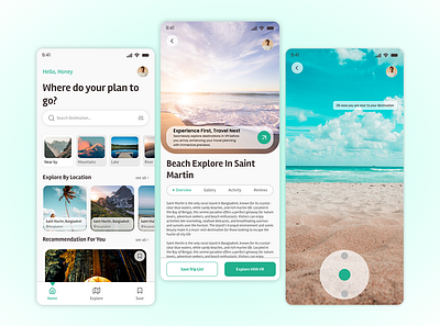 🌍 Explore Before You Arrive – Trip Planner with VR Experience! app design tour app ui ux vr app web design