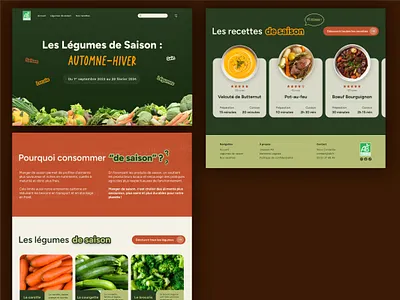 AB : Agriculture Biologique - Website design green homepage recipe ui ux vegetables webdesign website