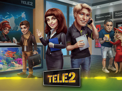 Симулятор Tele 2 game graphic design ui