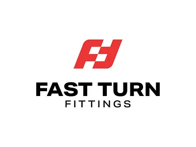 Fast Turn Fittings automotive car finish line ft ftf letters monogram negative space race red service tf