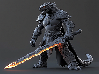 Armored Dragon Knight 3d modelling blender cgi character design medieval r1n7t0xb