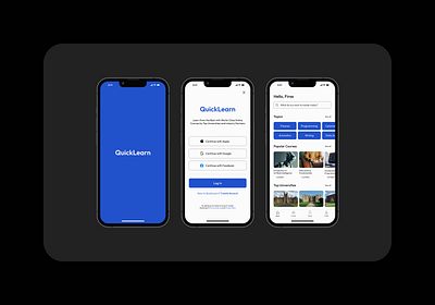 QuickLearn | App Design app appdesign design designer designs dribbble figma graphic design mobile ui uidesign uiuxdesign uxdesign work