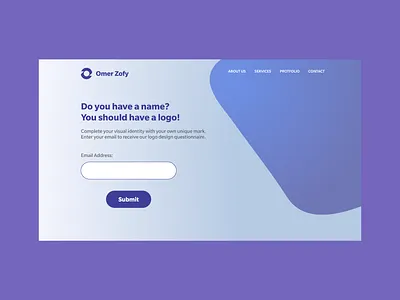 Landing Page for Omer Zofy Logo Design dailyui landing page landingpage logo design