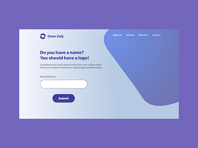 Landing Page for Omer Zofy Logo Design dailyui landing page landingpage logo design