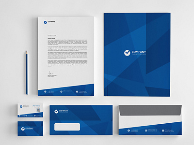 Corporate Branding Identity abstract blue branding identity stationery template