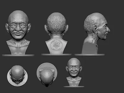 Gandhi bust 3d 3dprinting gandhi product sculpture zbrush