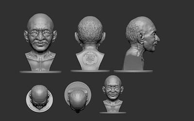 Gandhi bust 3d 3dprinting gandhi product sculpture zbrush