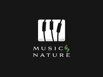 Music by nature clever design dual meaning film green illustration logo movie music nature piano piano logo school