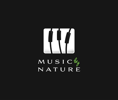 Music by nature clever design dual meaning film green illustration logo movie music nature piano piano logo school