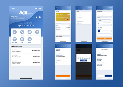 Redesign User Interface of BCA Mobile Banking app bca design flat mobile app ui uiux ux
