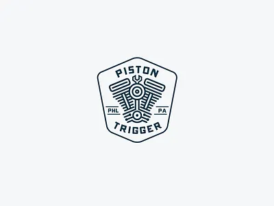 Piston Trigger branding design engine harley illustration logo philadelphia phl piston sportster trigger typography vtwin