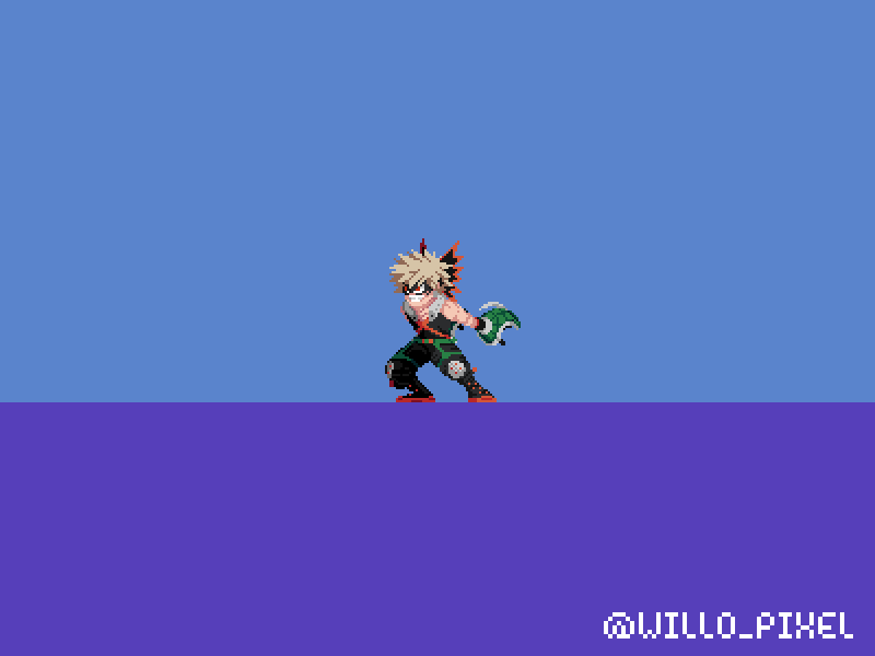 Katsuki Bakugo - Explosion 2d art animation 2d animation design anime cartoon character manga pixel animation pixel art sprite