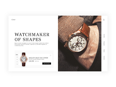 Cartier Concept brand cartier classic concept design ecommerce app golden canon minimal redesign redesigned ui ux web