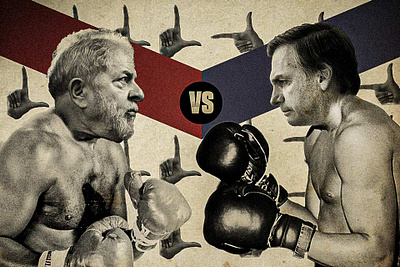 Lula VS Bolsonaro boxe brazil collage design photoshop