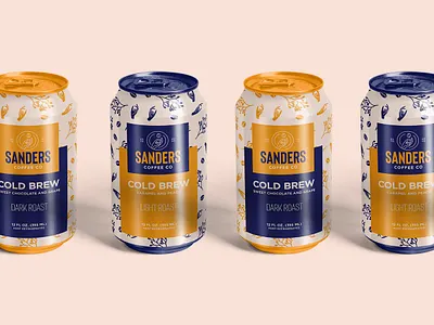 Sanders Coffee Co (Cold Brew) branding coffee coffee can cold brew identity logo logomark packaging pattern roastery