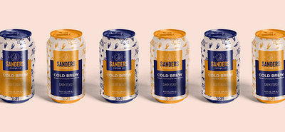 Sanders Coffee Co (Cold Brew) branding coffee coffee can cold brew identity logo logomark packaging pattern roastery