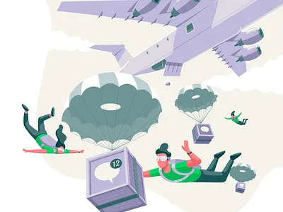 Exetel - Cargo character illustration planes vector