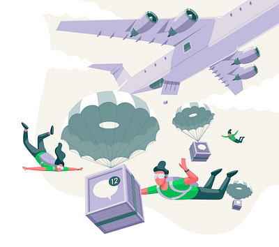 Exetel - Cargo character illustration planes vector