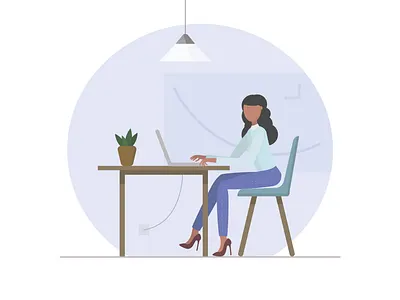 Office work chair flat flat illustration girl girl illustration illustration job notebook office office work vector vector illustration woman woman illustration women women in illustration