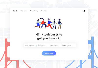 A to B Redesign flat illustration minimal startup ui ux web website