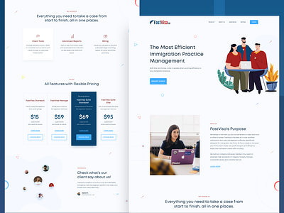 Fastvisa - all in one immigration workflow solution homepage illustration immigration landingpage management sketch ui ui design user interface web design