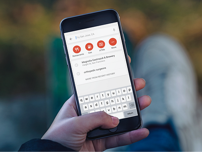 Search shortcuts on Google Maps app clean design google interaction ios mobile ui ux white