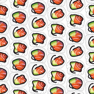 sushi illustration pattern pattern art pattern artist pattern design surface pattern surface pattern design sushi sushi roll