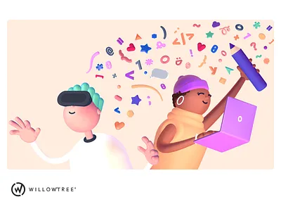 WillowTree Ideas Artwork 3d agency c4d character cinema 4d color palette hero image illustration