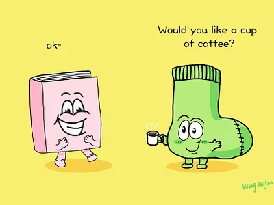 Would you like a cup of coffee? illustration