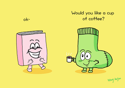 Would you like a cup of coffee? illustration