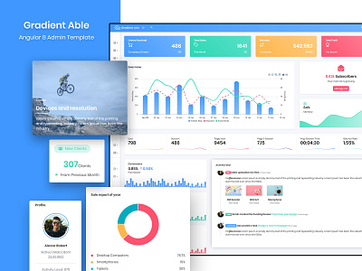 Gradient Able Angular 8 Admin Template admin admin dashboard admin dashboard template admin panel admin template admin theme admintemplates angular admin template angular dashboard angularjs branding dashboard sass ui ui ux design ui ux design