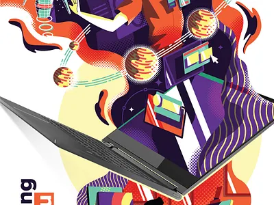 Evlolving with You graphic design graphic designer illustration kreavi lenovo technology vector