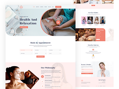 Beauty & Spa Website Design beauty beauty salon clean clean ui cosmetics creative landing page luxury minimalist simple spa spa website theme ui design woman