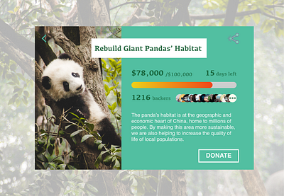 DailyUI 032 Crowdfunding Campaign crowdfunding crowdfunding campaign daily 100 challenge dailyui032 dailyui32 habitat habitat for humanity panda webdesign