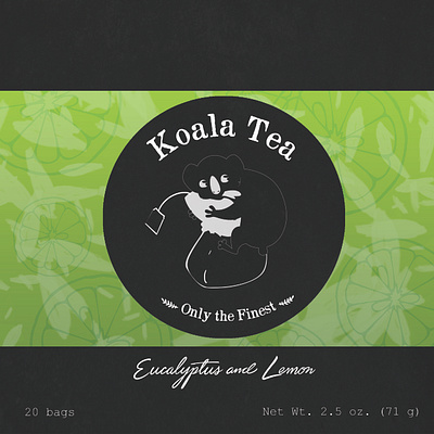 Koala Tea - A play on words branding design flat illustration logo typography