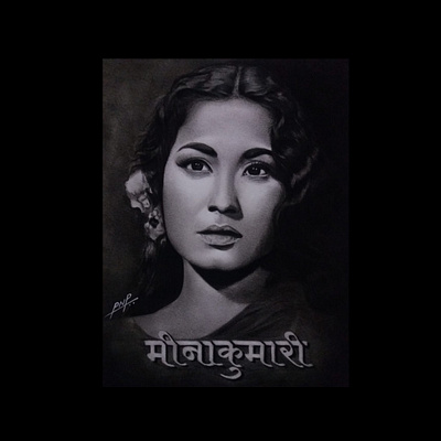 Meena Kumari abstract babymeena bollywood charcoaldrawing dark design drawingart graphite drawing illustration illustration art mahjabeenbano meenakumari pencil pnp sketch tragedyqueen