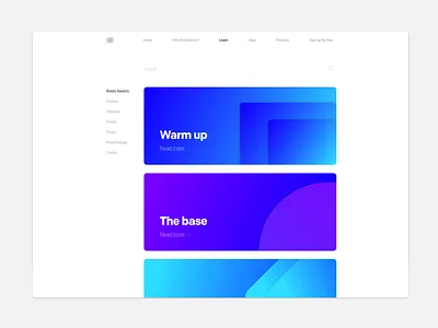 Learn platform animation articles cards cards ui content dark inspiration interaction design invision invision studio light platform prototype ui ux web web design webpage