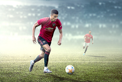 Mason Greenwood and Rashford in action art composting creative creative design digital art digital imaging football football design greenwood manchester united manutd mufc photomanipulation photoshop photoshop art posterdesign rashford retouch retouching