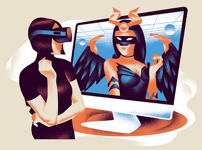 Illustration for BBC Science Focus magazine design dress fashion future girl illustration