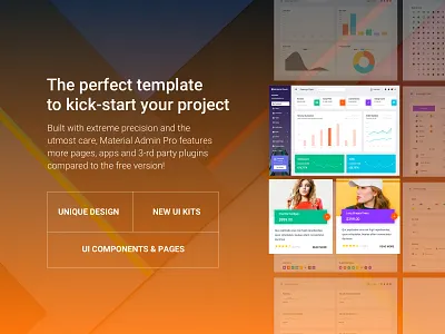 Material Admin Pro admin admin template buttons cards chart charts components dashboard flat google design graph material design product product design ui webapp website widgets