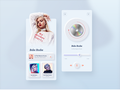 Skeuomorph Music App $ $ application bebe rexha design music app skeuomorph skeuomorph app song ux xd xd design