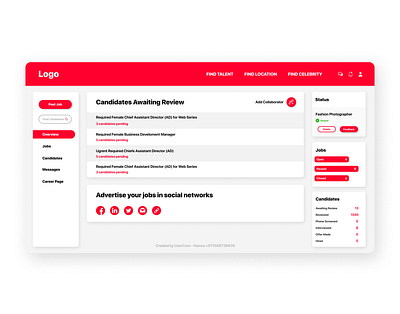 Jobs Portal Employer Dashboard back end dashboard database development dubai front end laravel php portal red software software design uae ui ui design user interface ux web design web developer white