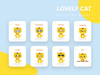 lovely cat cat emoticons expression illustration ui 设计