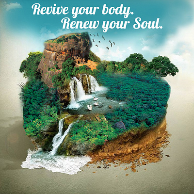 Revive your body renew your soul. campaign excercise fitness lifestyle brand photo manipulation spa srilanka travel traveling turist