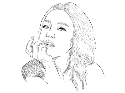 Goo Hara business illustration design digital art digital illustration illustration kpop minimalist pen and ink portrait rip sketch