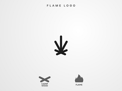 Flame | Daily Logo Challenge #10 art branding burn camp camping creative dailylogochallenge design fire flame flame logo icon logo minimal minimalism wood