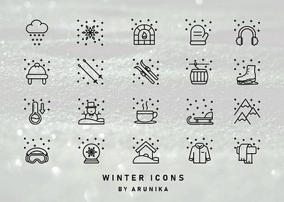 Winter Icons by ARUNIKA design icon portfolio season snow vector winter