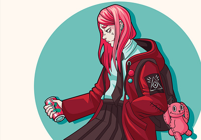 01 charachters design girl illustration vector